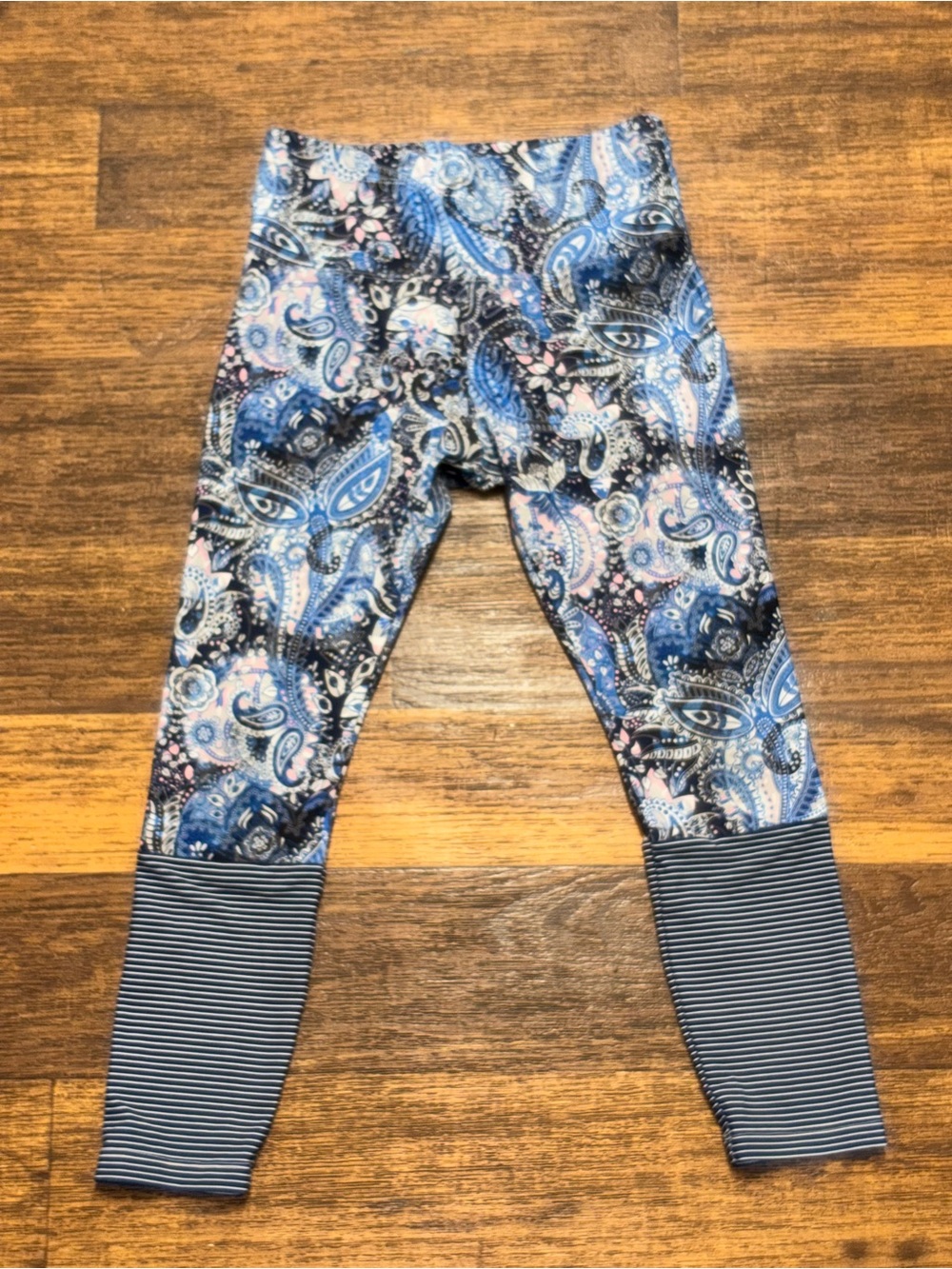 Lorna Jane Blue Paisley & Navy Stripe Leggings